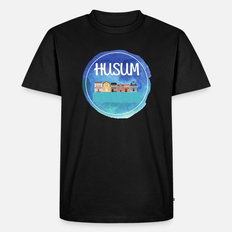 Husum - Männer Premium Bio T-Shirt - Schwarz