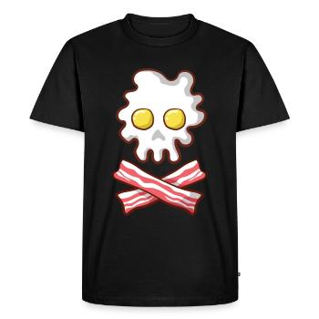 Breakfast Eggs Bacon Gift - Men's Premium Organic T-Shirt - black - Front - Nico (187cm)