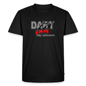 Dart Triple 180 my passion, Darts player + Dartfans - Men's Premium Organic T-Shirt - black - Front - Nico (187cm)
