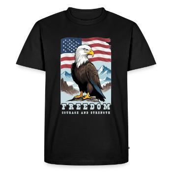 Bald eagle - Men's Premium Organic T-Shirt - black - Front - Nico (187cm)