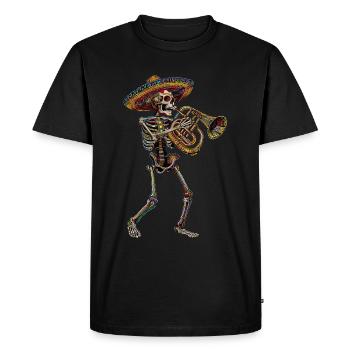 Tuba Mexican Skeleton - Men's Premium Organic T-Shirt - black - Front - Nico (187cm)