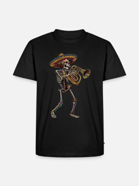 Tuba Mexican Skeleton - Men's Premium Organic T-Shirt - black