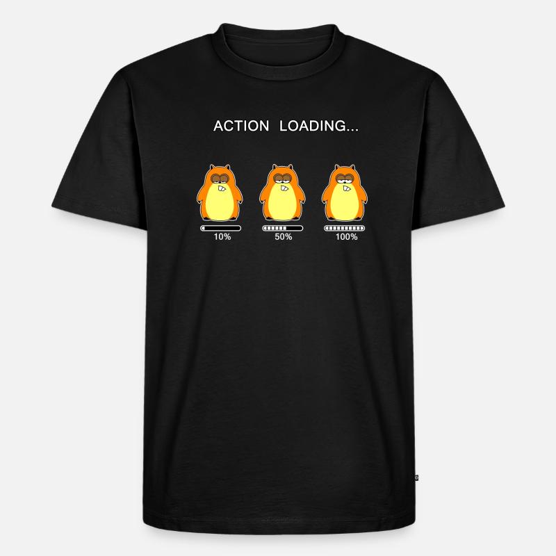 Action loading... (whiteline) - Männer Premium Bio T-Shirt - Schwarz