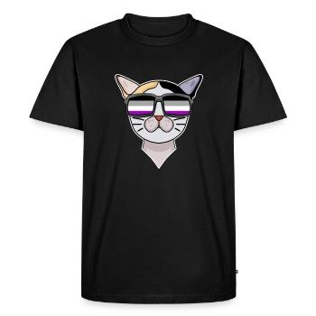 Asexuel Lgbt Japonais Bobtail Cat Asexualité - T-shirt Premium bio Homme - noir - Devant - Nico (187cm)