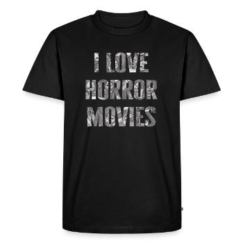 I love horror movies - Zombie Fan Design - Men's Premium Organic T-Shirt - black - Front - Nico (187cm)