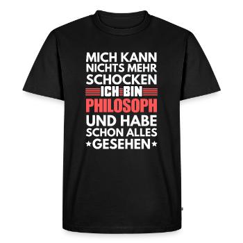 Unshockable philosopher - Men's Premium Organic T-Shirt - black - Front - Nico (187cm)