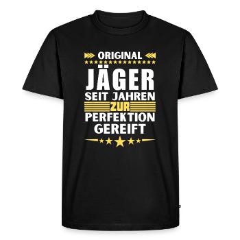 Hunters Matured to Perfection - Men's Premium Organic T-Shirt - black - Front - Nico (187cm)
