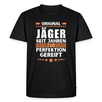 Hunters Matured to Perfection - Men's Premium Organic T-Shirt - black - Front - Nico (187cm)