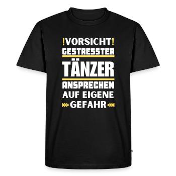 Ne parlez pas à des danseurs stressés ! - T-shirt Premium bio Homme - noir - Devant - Nico (187cm)