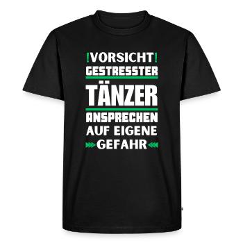 Ne parlez pas à des danseurs stressés ! - T-shirt Premium bio Homme - noir - Devant - Nico (187cm)