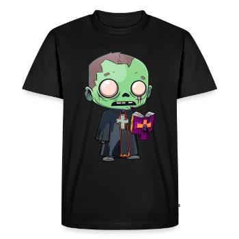 Prêtre Halloween - T-shirt Premium bio Homme - noir - Devant - Nico (187cm)
