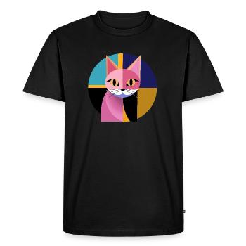 Cat Art Form - Men's Premium Organic T-Shirt - black - Front - Nico (187cm)