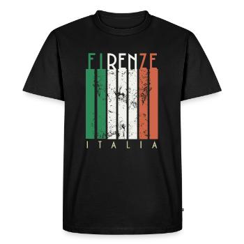 Florence Italy Flag Firenze Italia - Men's Premium Organic T-Shirt - black - Front - Nico (187cm)