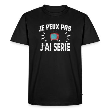 je peux pas j'ai série - T-shirt Premium bio Homme - noir - Devant - Nico (187cm)