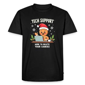 Support technique, je suis là pour supprimer vos cookies - T-shirt Premium bio Homme - noir - Devant - Nico (187cm)