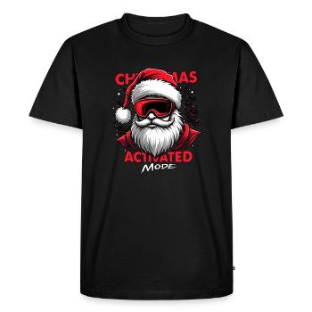 Père Noël avec lunettes de ski - Mode Noël - T-shirt Premium bio Homme - noir - Devant - Nico (187cm)