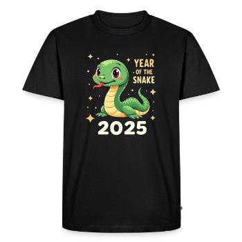 Réveillon du Nouvel An en Chine - Serpent 2025 - T-shirt Premium bio Homme - noir - Devant - Nico (187cm)