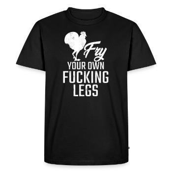 Frire tes propres putains de jambes végétaliennes - T-shirt Premium bio Homme - noir - Devant - Nico (187cm)