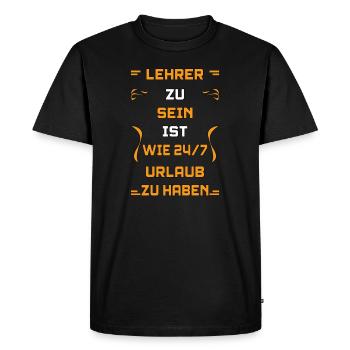 Teacher Saying - Men's Premium Organic T-Shirt - black - Front - Nico (187cm)