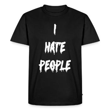 I HATE PEOPLE - T-shirt Premium bio Homme - noir - Devant - Nico (187cm)
