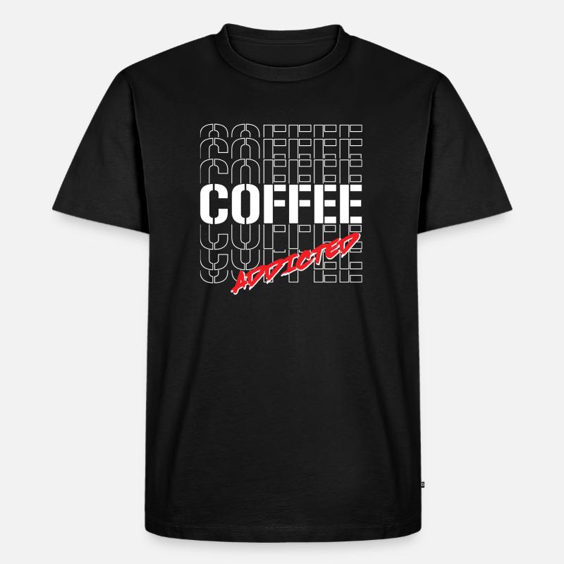 Coffee Addicted - Männer Premium Bio T-Shirt - Schwarz