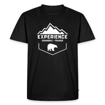 Ours Chamonix Blanc - T-shirt Premium bio Homme - noir - Devant - Nico (187cm)