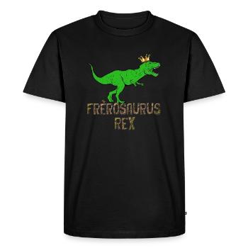 Mon Frère King Dinosaure - T-shirt Premium bio Homme - noir - Devant - Nico (187cm)