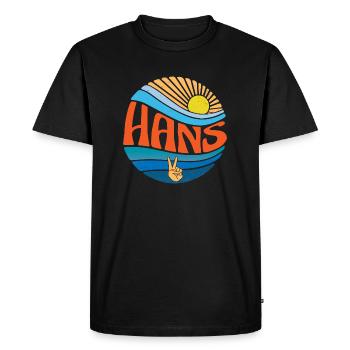 Hans Shirt Vintage Sunset Hans Groovy Tie Dye - Men's Premium Organic T-Shirt - black - Front - Nico (187cm)
