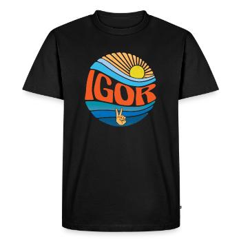 Igor Shirt Vintage Sunset Igor Groovy Tie Dye - Men's Premium Organic T-Shirt - black - Front - Nico (187cm)