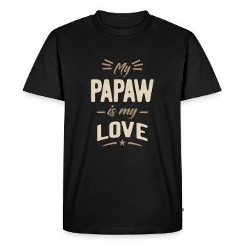 Mon papaw est mon amour - T-shirt Premium bio Homme - noir - Devant - Nico (187cm)