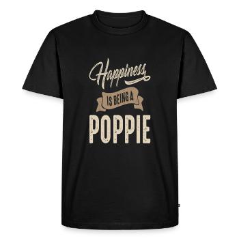 Happiness Poppie - Men's Premium Organic T-Shirt - black - Front - Nico (187cm)