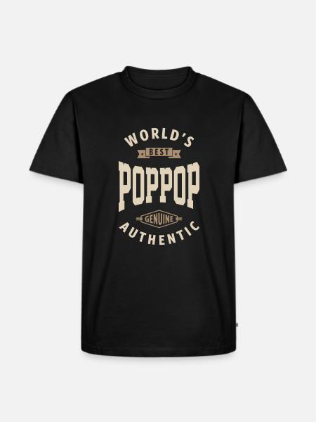 Bester Pop-Pop - Männer Premium Bio T-Shirt - Schwarz
