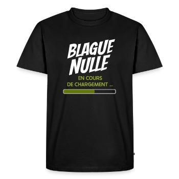 Blague nulle en cours de chargement - T-shirt Premium bio Homme - noir - Devant - Nico (187cm)