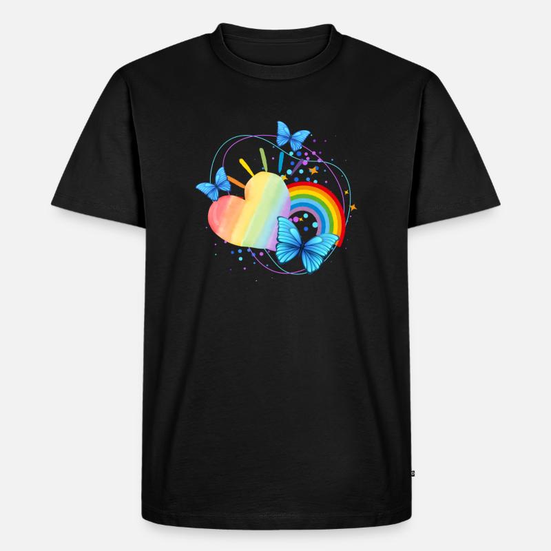 Pride Love - Männer Premium Bio T-Shirt - Schwarz