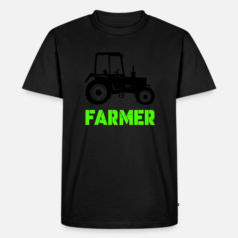 traktor farmer - Männer Premium Bio T-Shirt - Schwarz