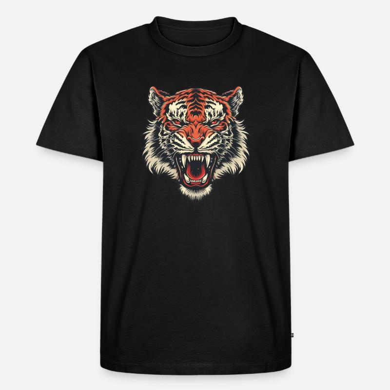 Roar - Männer Premium Bio T-Shirt - Schwarz