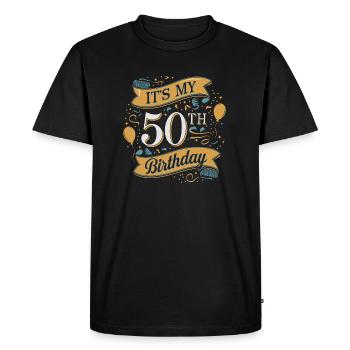 It's my 50th Birthday - T-shirt Premium bio Homme - noir - Devant - Nico (187cm)
