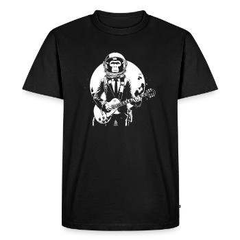 funny astronaut monkey - Men's Premium Organic T-Shirt - black - Front - Nico (187cm)