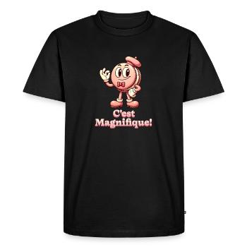 C’est Magnifique Macaron - T-shirt Premium bio Homme - noir - Devant - Nico (187cm)