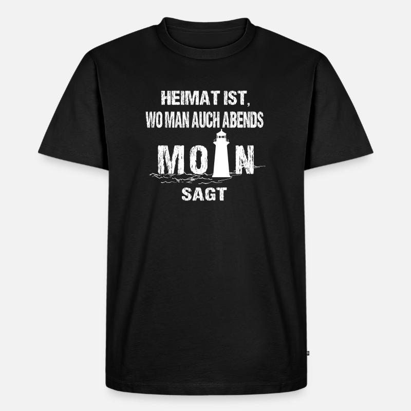 Moin - Männer Premium Bio T-Shirt - Schwarz