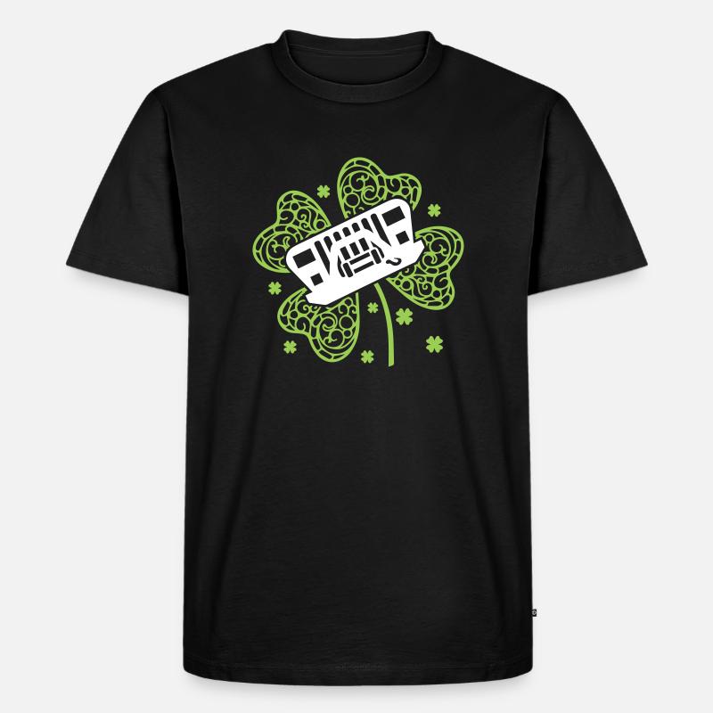 Shamrock Jeep - Männer Premium Bio T-Shirt - Schwarz