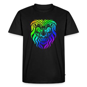 Löwe | Tier | Raubtier | Brüllen - Männer Premium Bio T-Shirt - Schwarz - Vorne - Nico (187cm)