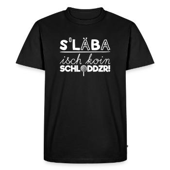 Schloddzr (weiß) - Männer Premium Bio T-Shirt - Schwarz - Vorne - Nico (187cm)
