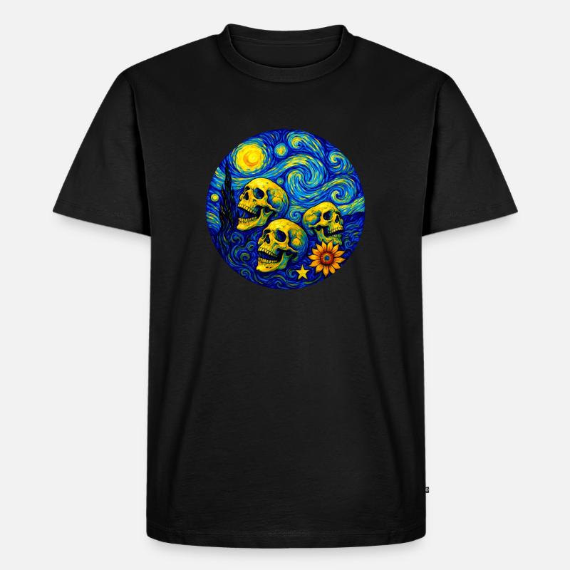 Van Gogh Skull - Men's Premium Organic T-Shirt - black