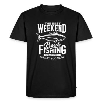 Fishing boat - Men's Premium Organic T-Shirt - black - Front - Nico (187cm)