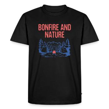 Bonfire and Nature Camping Wildlife Camper - Men's Premium Organic T-Shirt - black - Front - Nico (187cm)