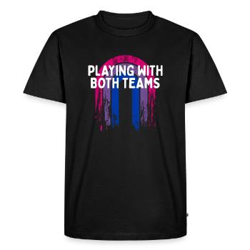 Jouer avec les deux équipes Bisexuel LGBTQ Bi Pride - T-shirt Premium bio Homme - noir - Devant - Nico (187cm)
