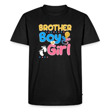 Frère rose ou bleu t’aime le meilleur frère de tous les temps - T-shirt Premium bio Homme - noir - Devant - Nico (187cm)