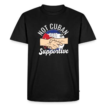 Pas cubain mais un voyageur de pays solidaire Cuba - T-shirt Premium bio Homme - noir - Devant - Nico (187cm)