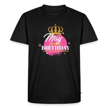 Mai est mon anniversaire Oui Tout le mois Né en mai - T-shirt Premium bio Homme - noir - Devant - Nico (187cm)